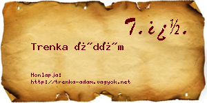 Trenka Ádám névjegykártya